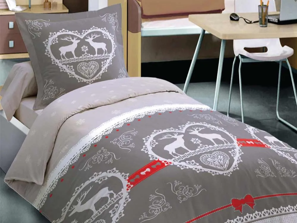 Housse de couette Winter Gris une personne
